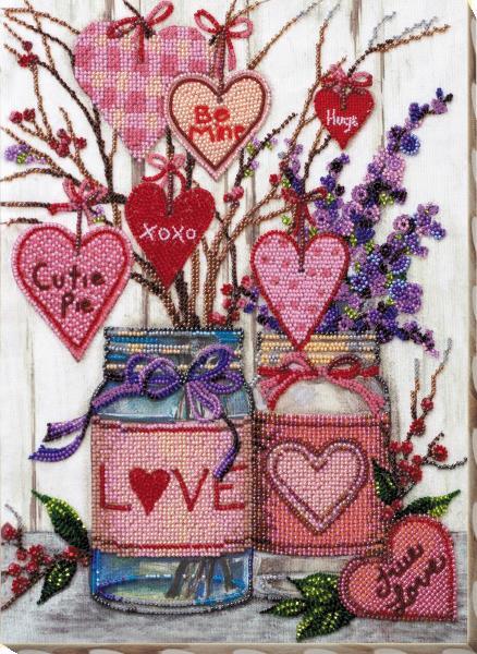 Bead embroidery kit About love needlework kit Art canvas beadwork pattern