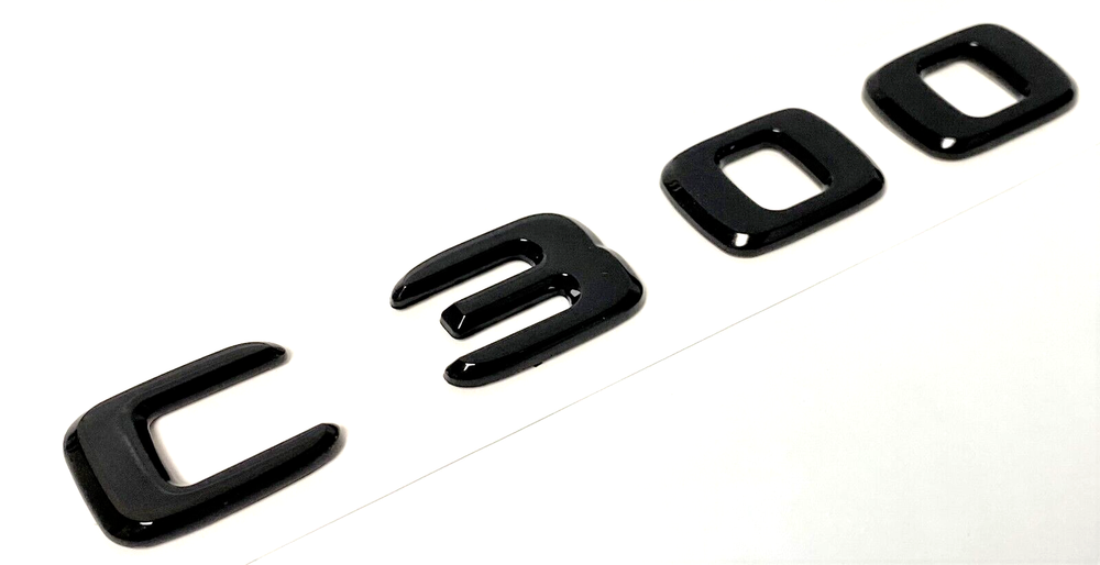 C300 BLACK FIT MERCEDES REAR TRUNK EMBLEM BADGE NAMEPLATE DECAL LETTERS