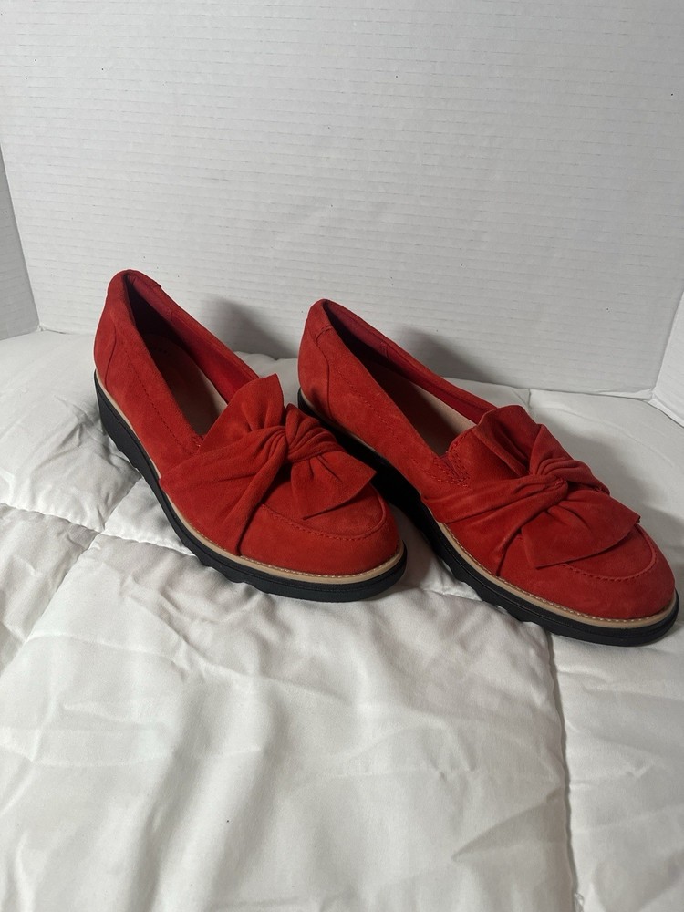 Collection by Clark’s Red Suede Womens Shoes