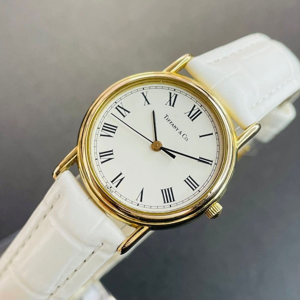 Tiffany Co. Watch Gold Combi Roman Index White 2410Ti24