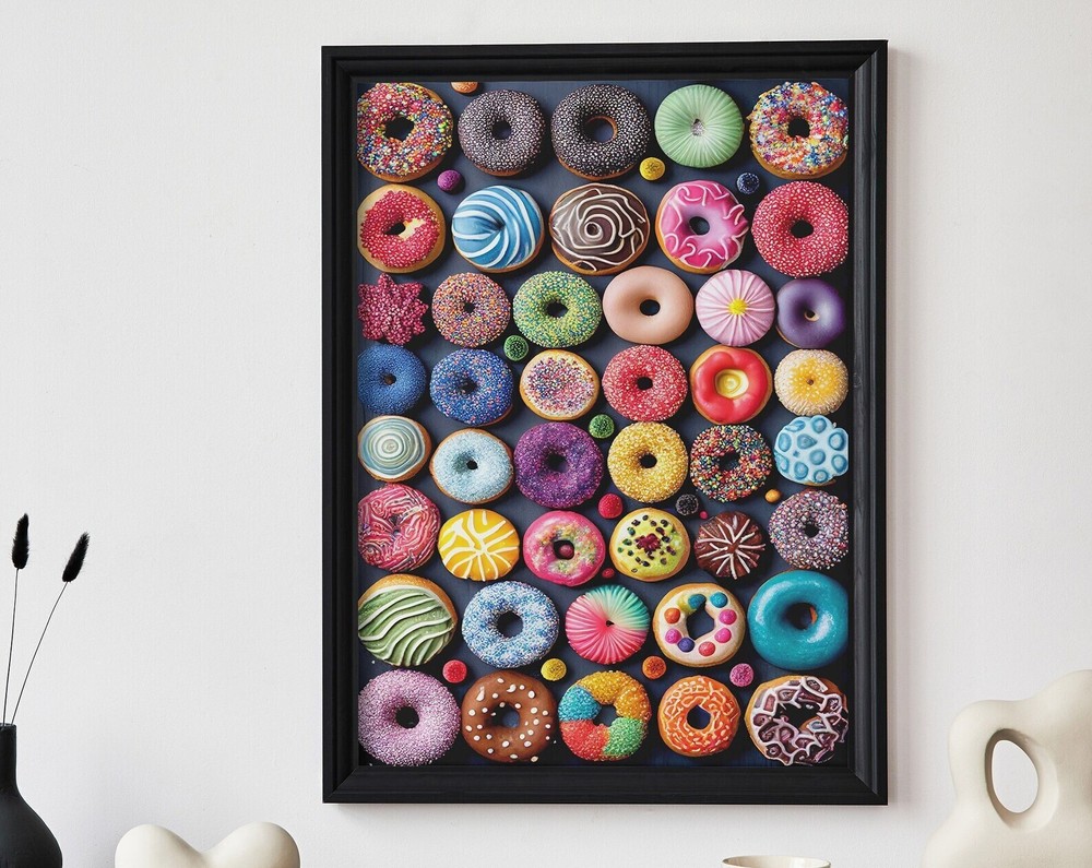 Doughnuts Of Different Styles Painting Artwork Print At Home Wall Art Wall Art