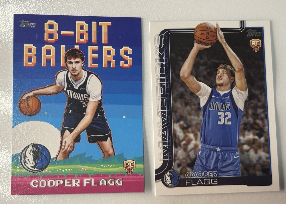 2025-26 TOPPS FLAGSHIP COOPER FLAGG #201 & 8-Bit Ballers #8B-31 RC Rookie NBA 🏀