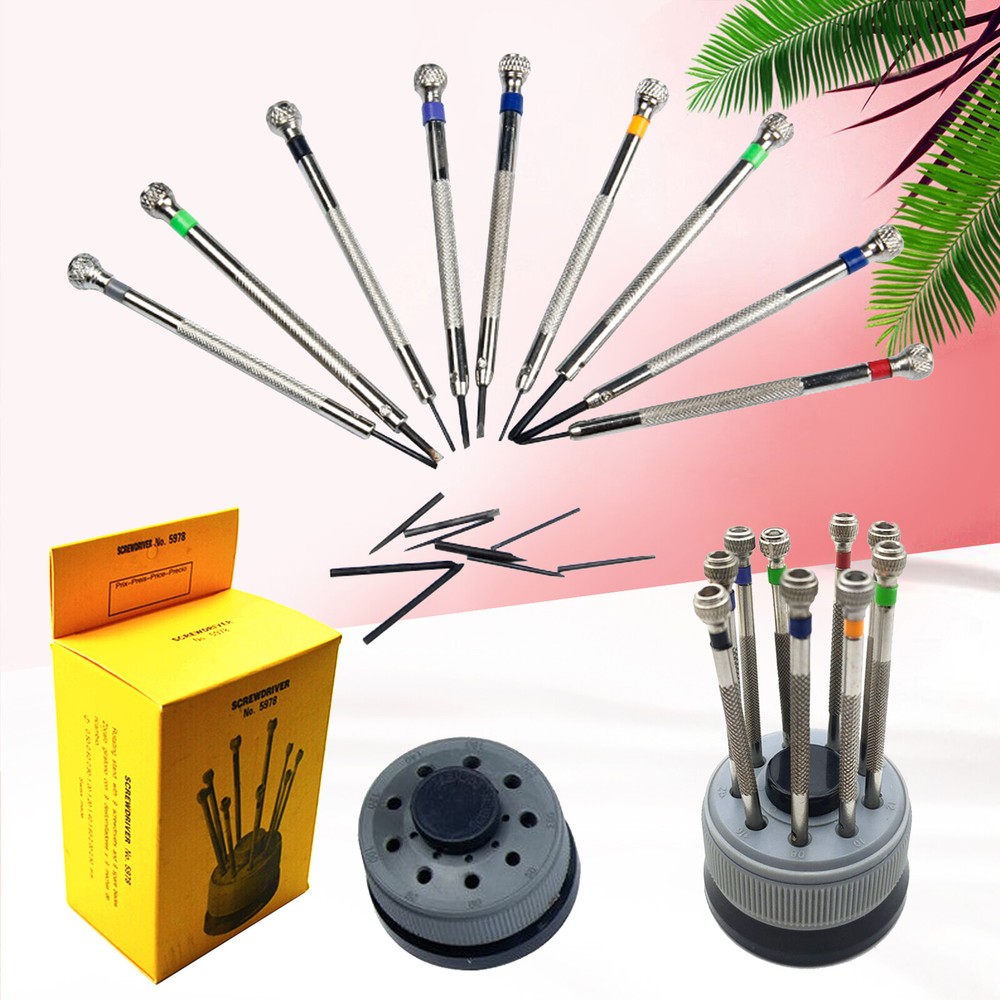 9PCS Reversible Watch Repair Screwdriver Set for Jewelers & Watchmakers