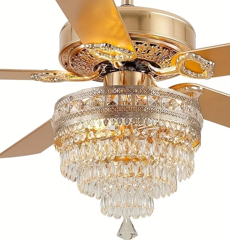 Modern Ceiling Fan with Lights, Featuring a Remote Control & a Quiet AC Motor