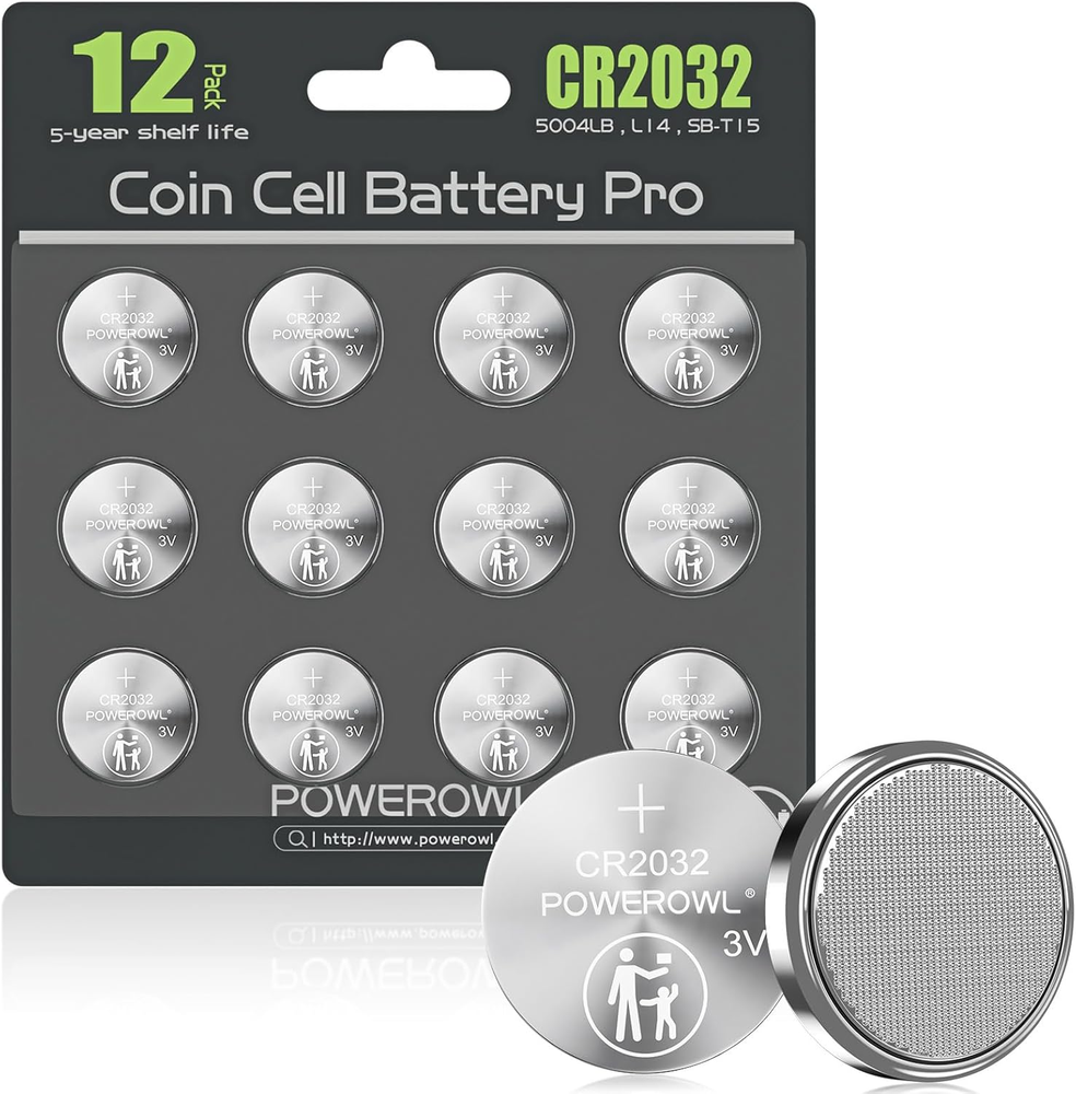 12-Pack CR2032 3V Lithium Coin Batteries for AirTags Key Fobs Watches Scales