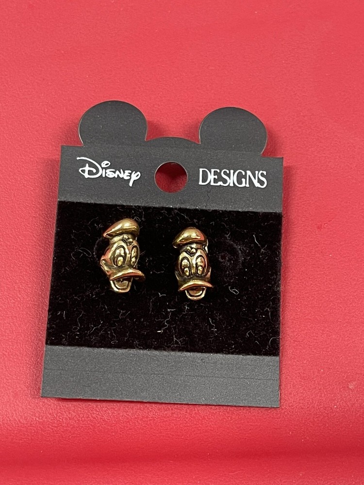 Disney Donald Duck Gold-Tone Stud Earrings Pierced Gift