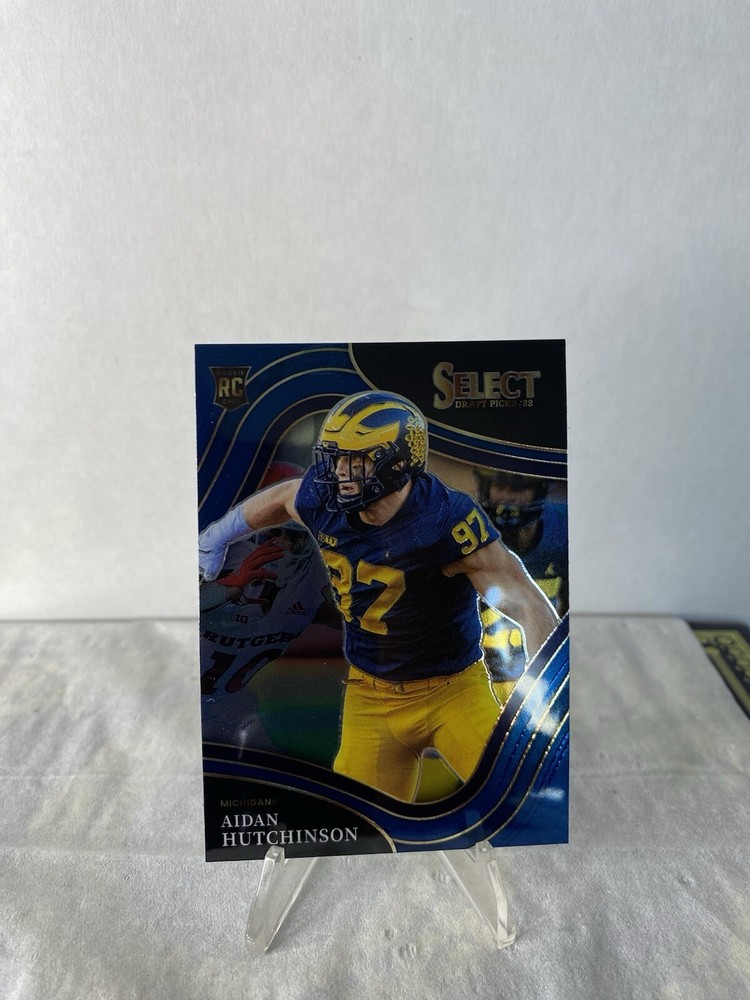 2022 Panini Select Draft Picks Aidan Hutchinson Field Level Blue #198