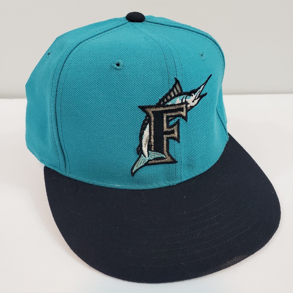 Vtg New Era 5950 Florida Marlins Diamond Collection Hat 7 3/8 Pro Model USA Wool