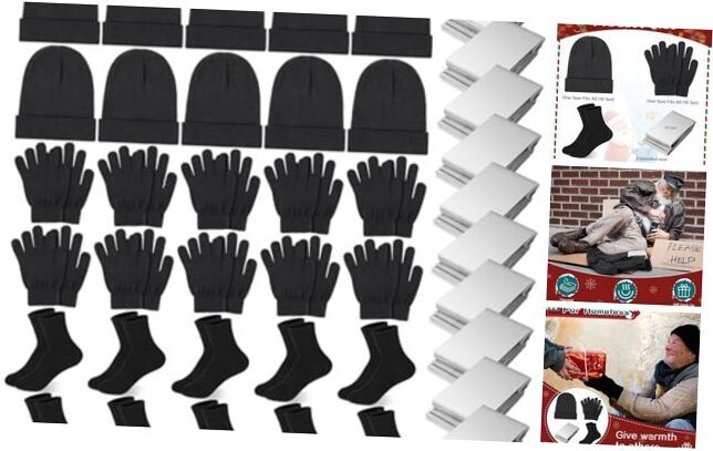 Christmas Homeless Care Package Supplies Bulk Winter Beanies Gloves Socks 40