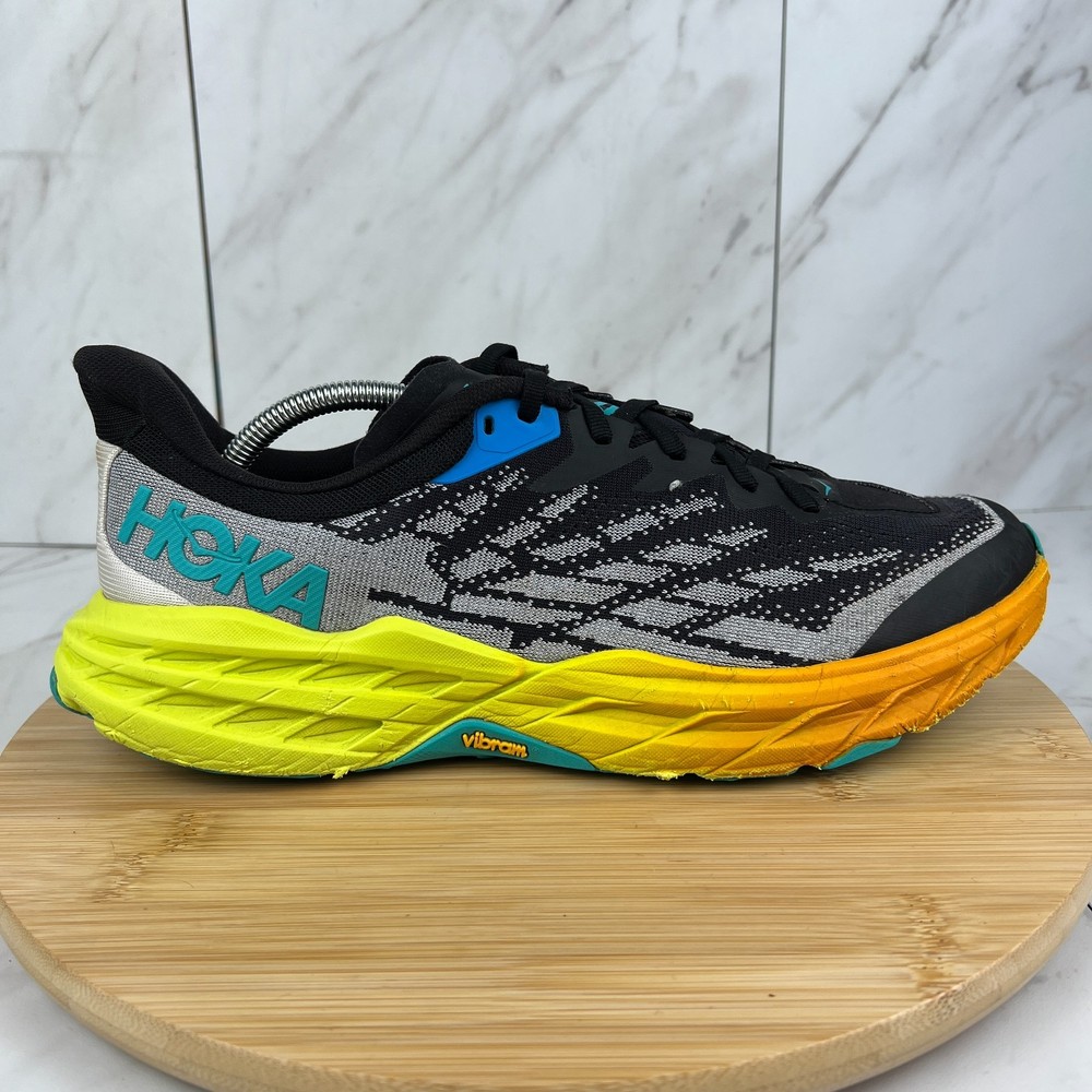 Hoka One Speedgoat 5 Mens Size 11.5 Black Evening Primrose Running Shoes 1123157