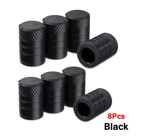 8x Car Tire Valve Caps Stem Air Dust Caps Covers Black Universal For Ford---