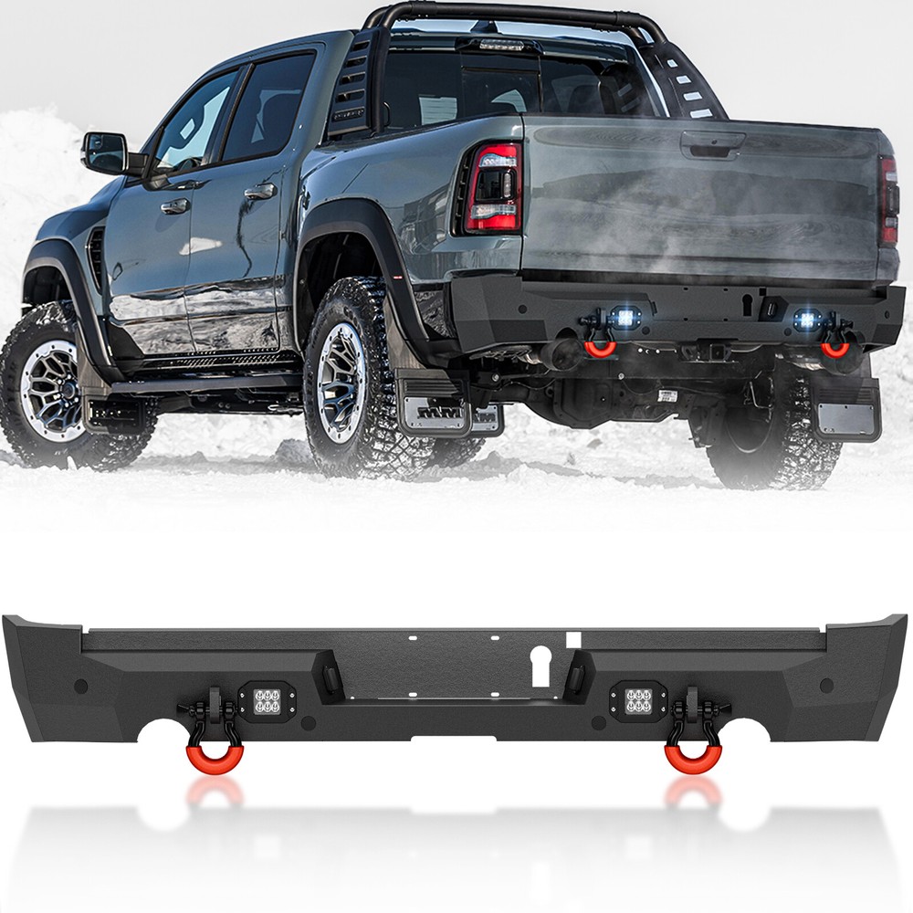 2021-2024 Dodge Ram 1500 TRX Rear Bumper with Sensor Holes & License Plate Lights