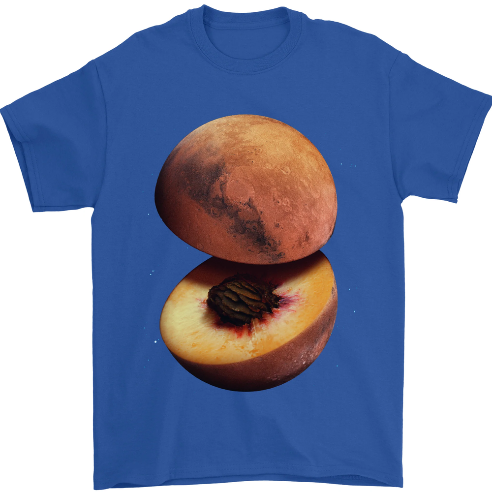 Mars Peach Space Planets Cosmos Mens T-Shirt 100% Cotton