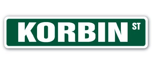 KORBIN Street Sign Childrens Name Room Sign | Indoor/Outdoor | 24