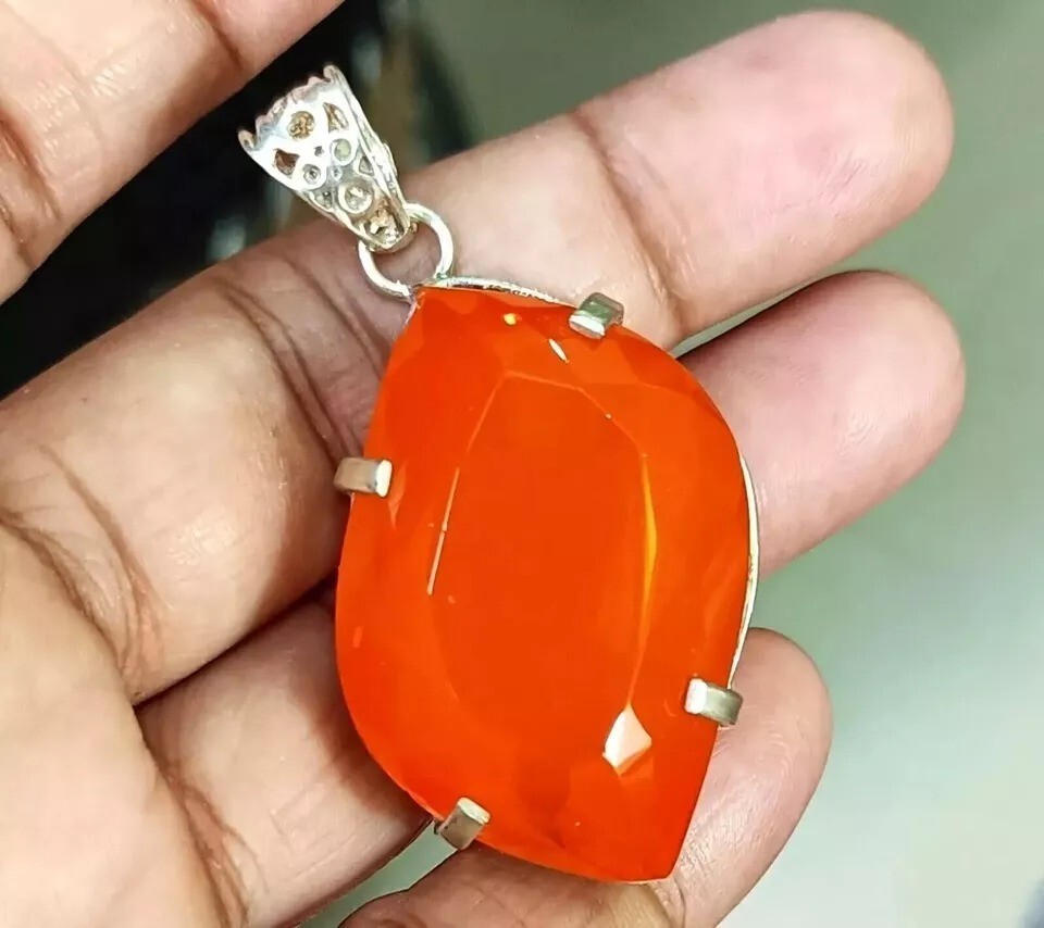 Certified 95.78 Ct Natural Opal 925 Solid Silver Pendant Loose Gemstone