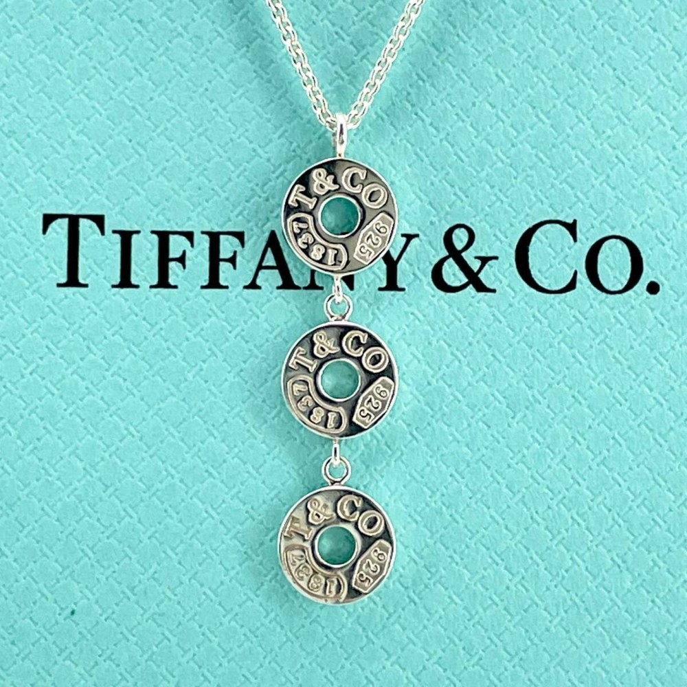Tiffany Silver 925 Triple Circle 1837 Tiffany & Co. Necklace /24-887S