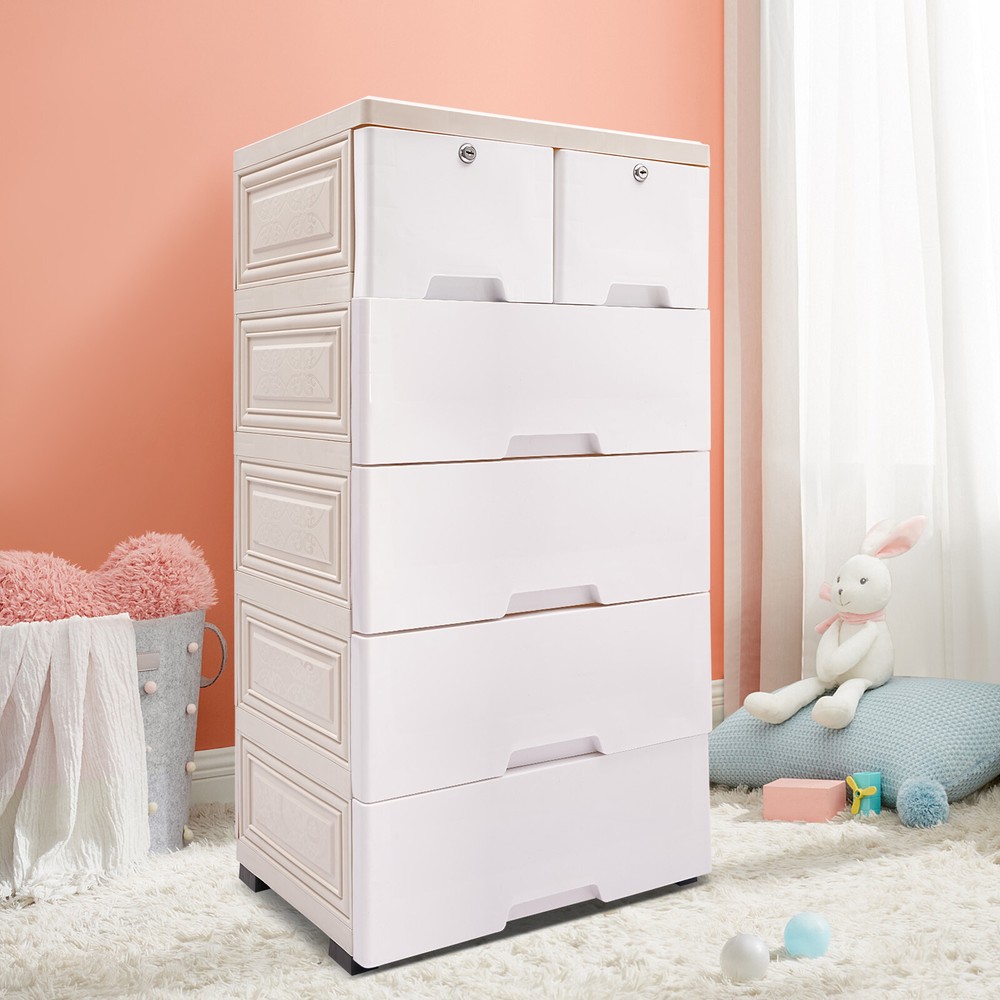 Plastic 3-Drawer Storage Cabinet Organizer for Home or Office