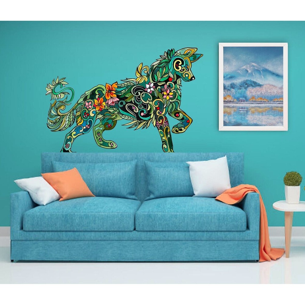 Floral Fox Decal Sticker - Adorable Floral Fox Design  