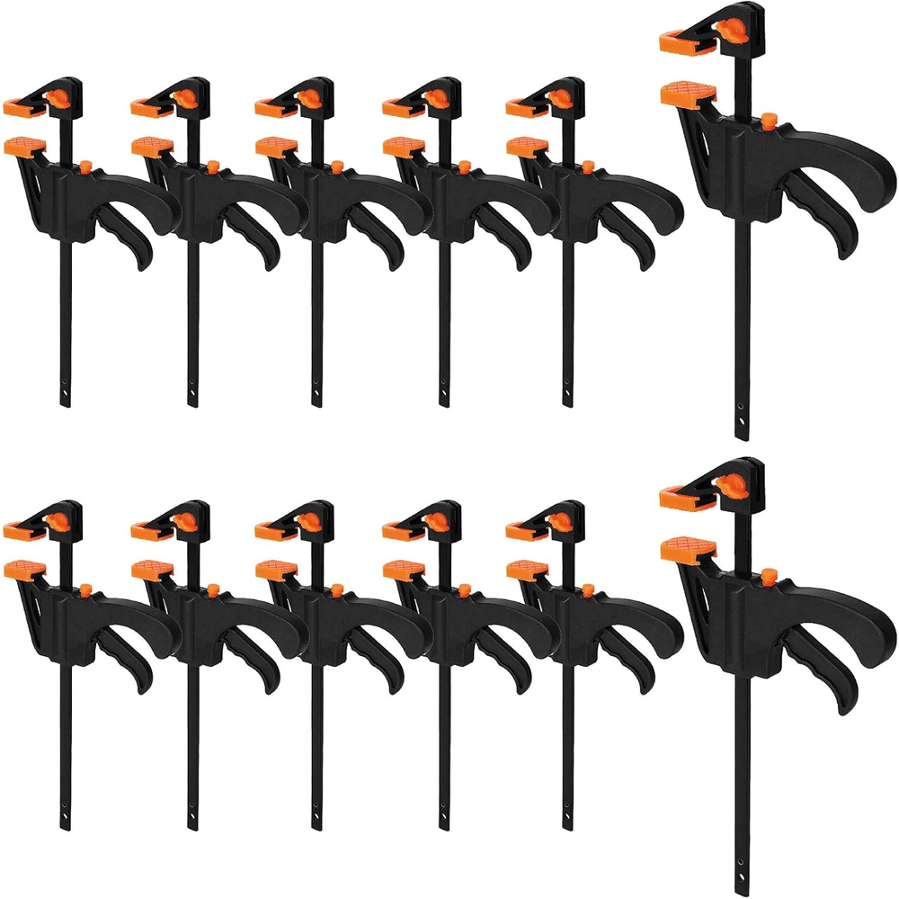 12 Pack 4 Inch Bar Clamps for Woodworking Quick Grip Clamps Trigger Clamp One Ha