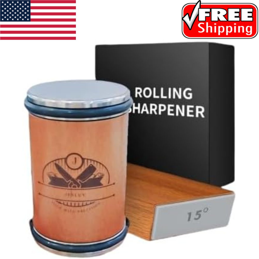 Rolling Knife Sharpener Set - Professional Sharpening Kit with Roller Tool and .