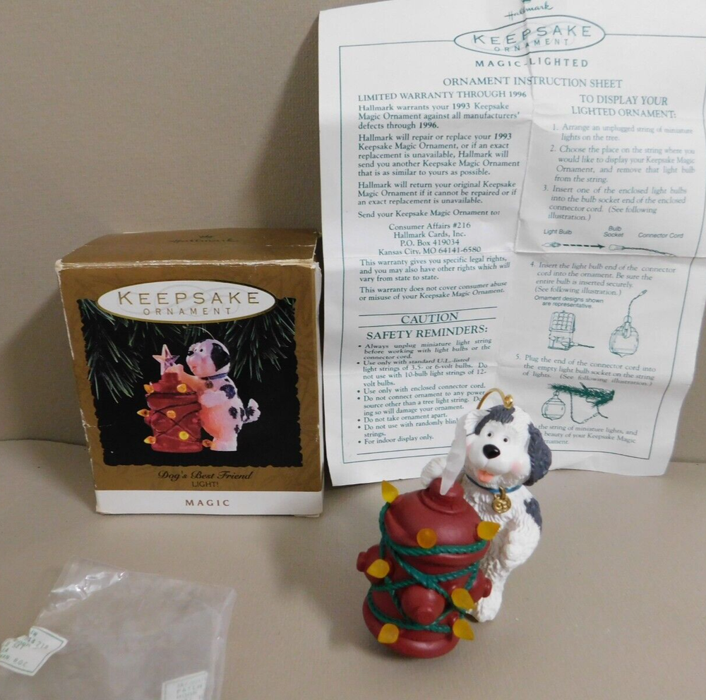Hallmark Keepsake Light and Magic Christmas Ornament Dog's Best Friend 1993
