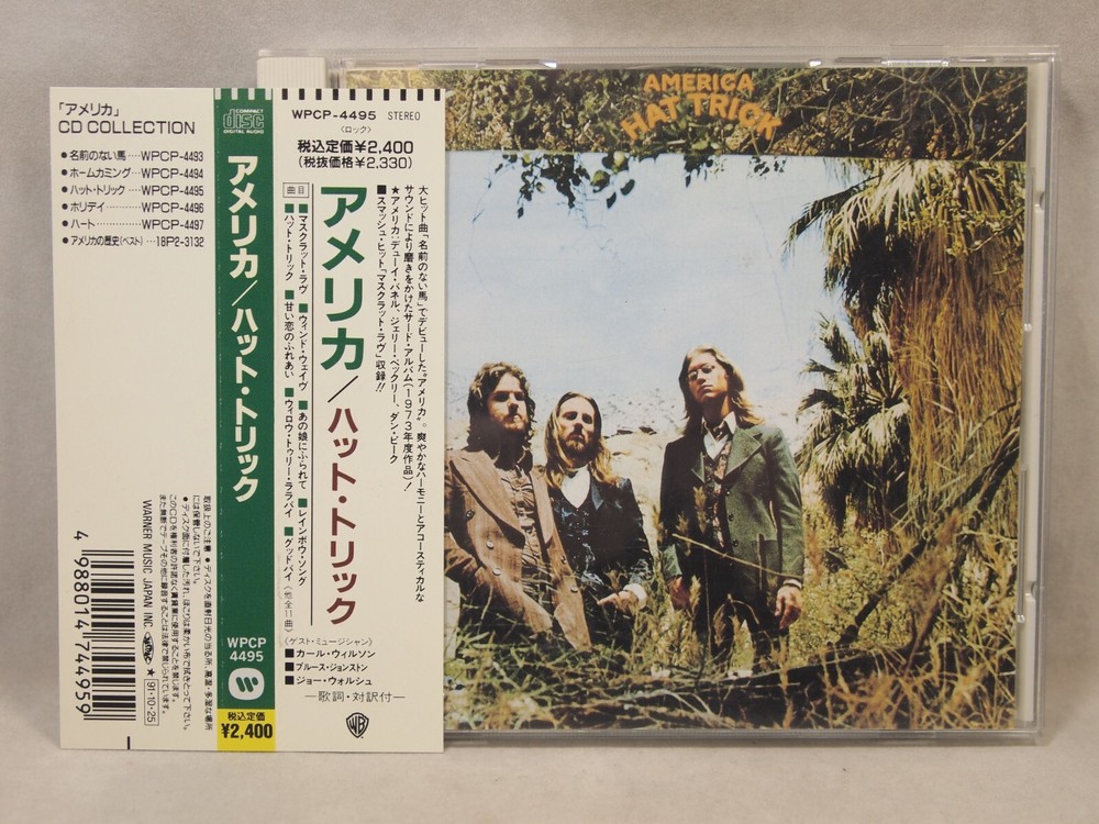 America ‎– Hat Trick CD 1991 Japanese Import w OBI WPCP-4495