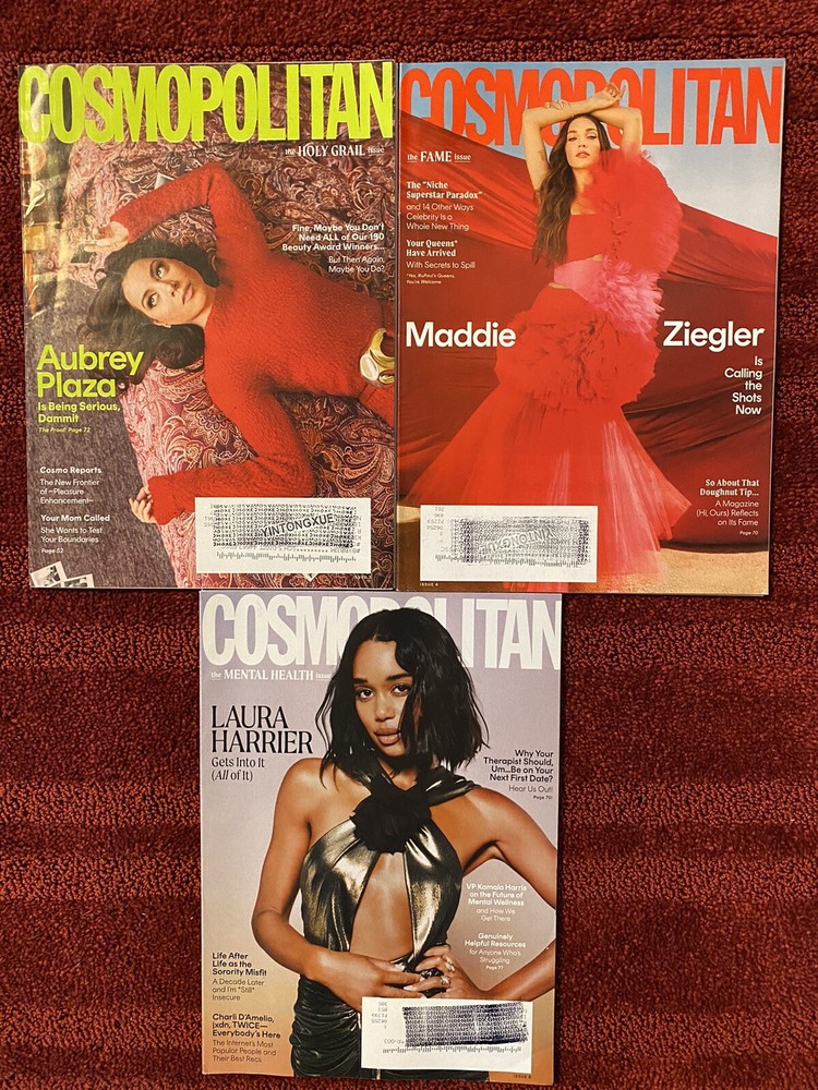 Cosmopolitan Magazine 3 issues 2022 AUBREY PLAZA MADDIE ZIEGLER LAURA HARRIER