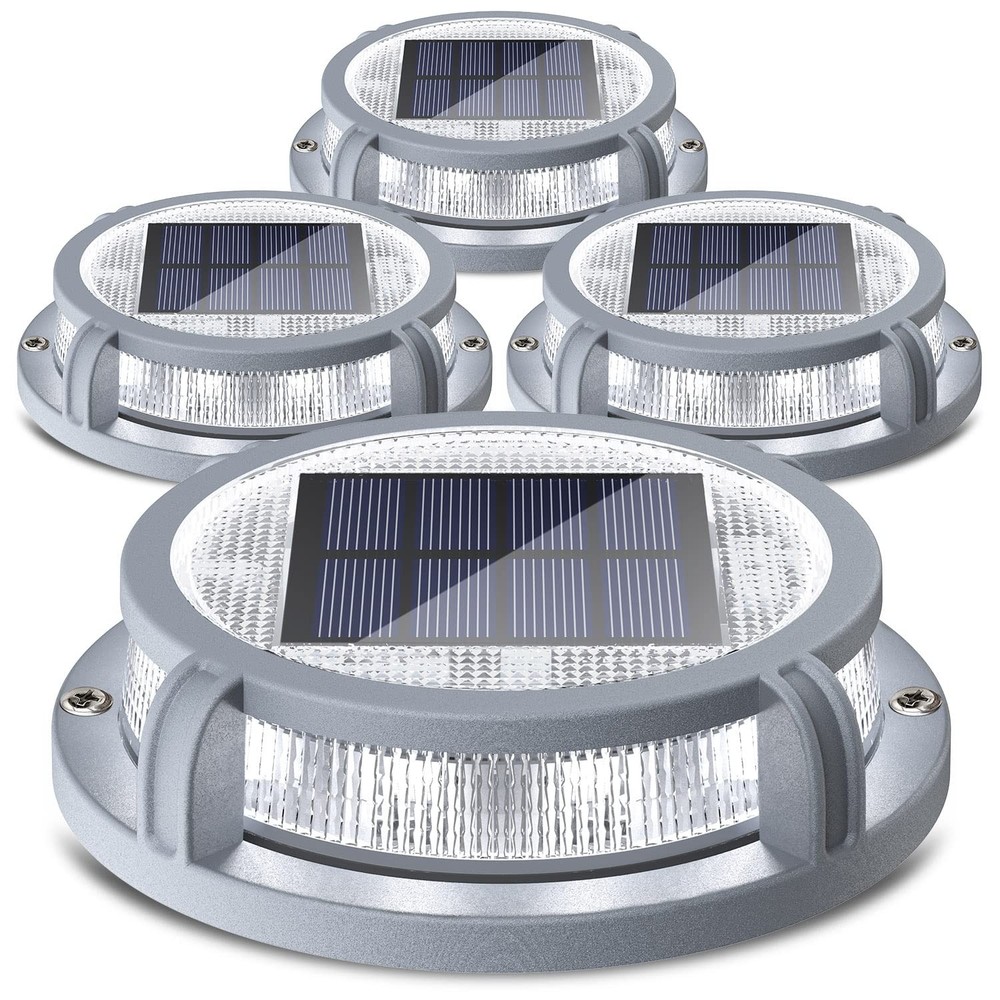 SIEDiNLAR Solar Deck Lights Outdoor 2 Modes 16 LEDs Driveway Markers Dock Lig...