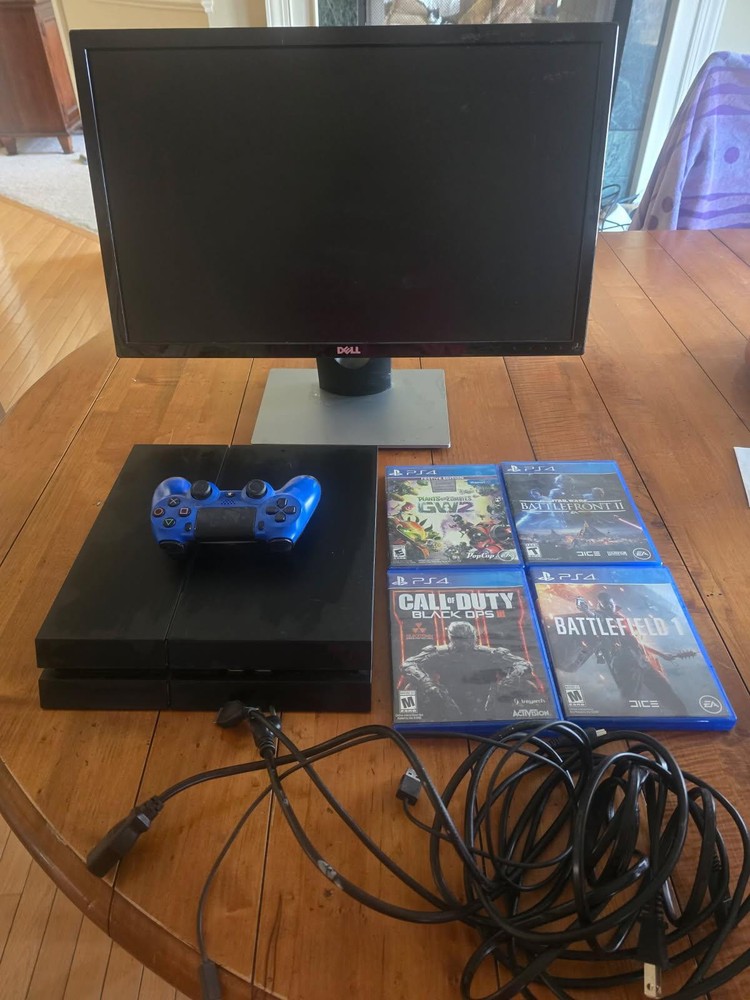 PlayStation 4 Bundle with Monitor, Controller, and Games