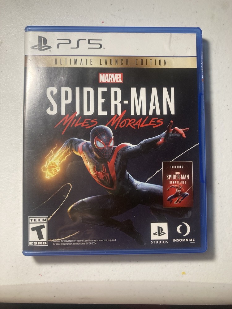 Spider-Man Miles Morales Ultimate Launch Edition PS4 PS5 Game ONLY No DLC Tested