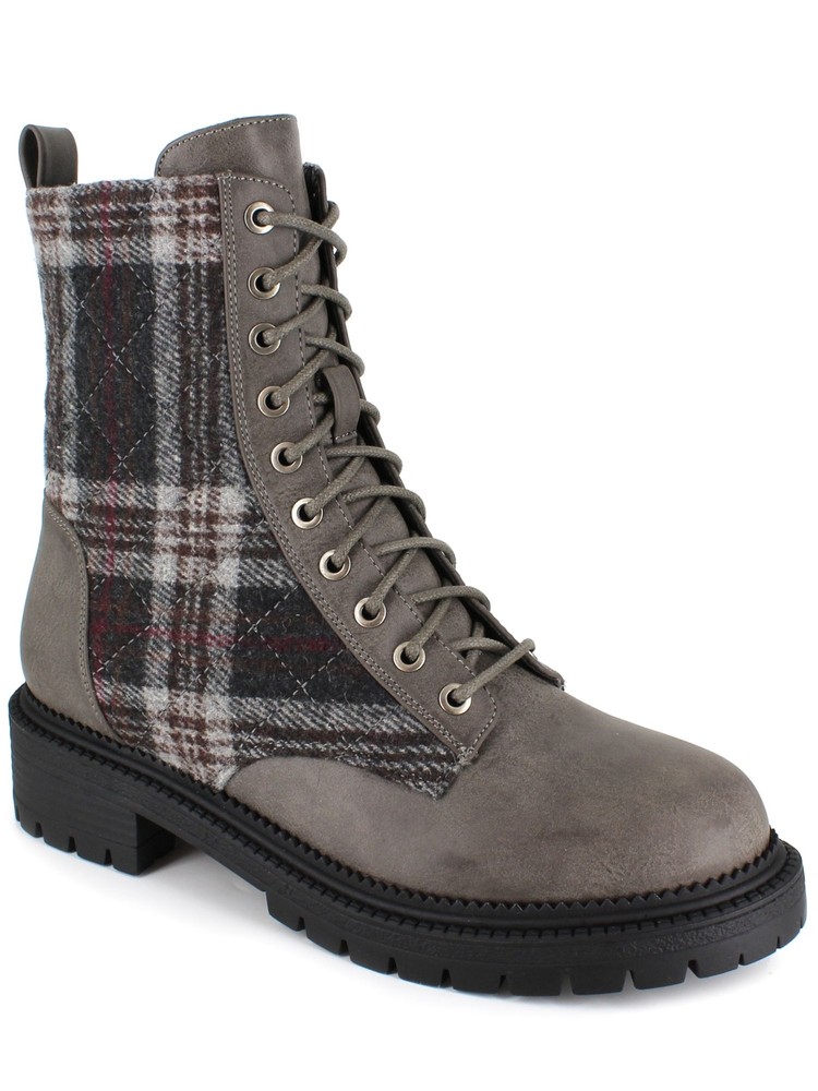 ROCK & CANDY Womens Gray Back Pull-Tab Max Toe Block Heel Booties 8.5 M