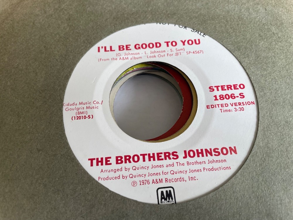 AS191 45RPM Brothers Johnson I’ll be good to you edited version same tune B side