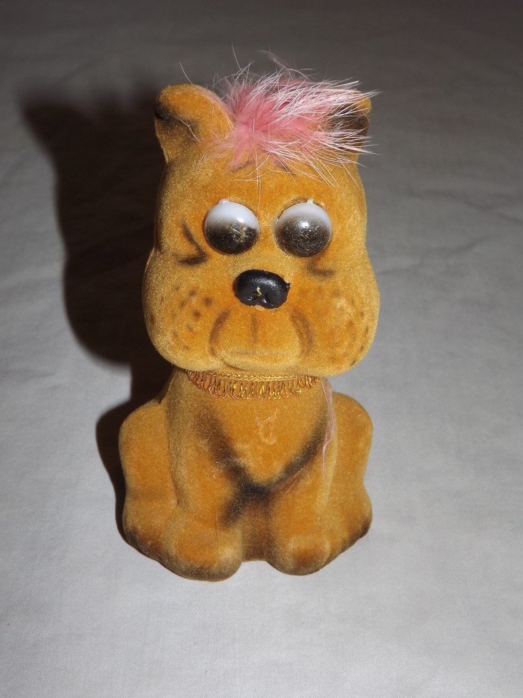 VINTAGE 1950S CARNIVAL PRIZE SAD DOG PLASTIC BANK  EXCELLENT UNUSED
