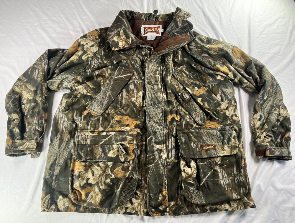 Gamehide Thermal Hush Hide Mossy Oak Camouflage Hunting Jacket Size XXL Men's
