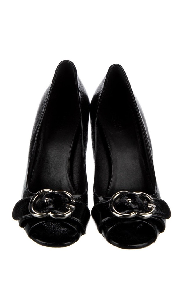 Gucci Shiny Patent Leather High Heel Pumps