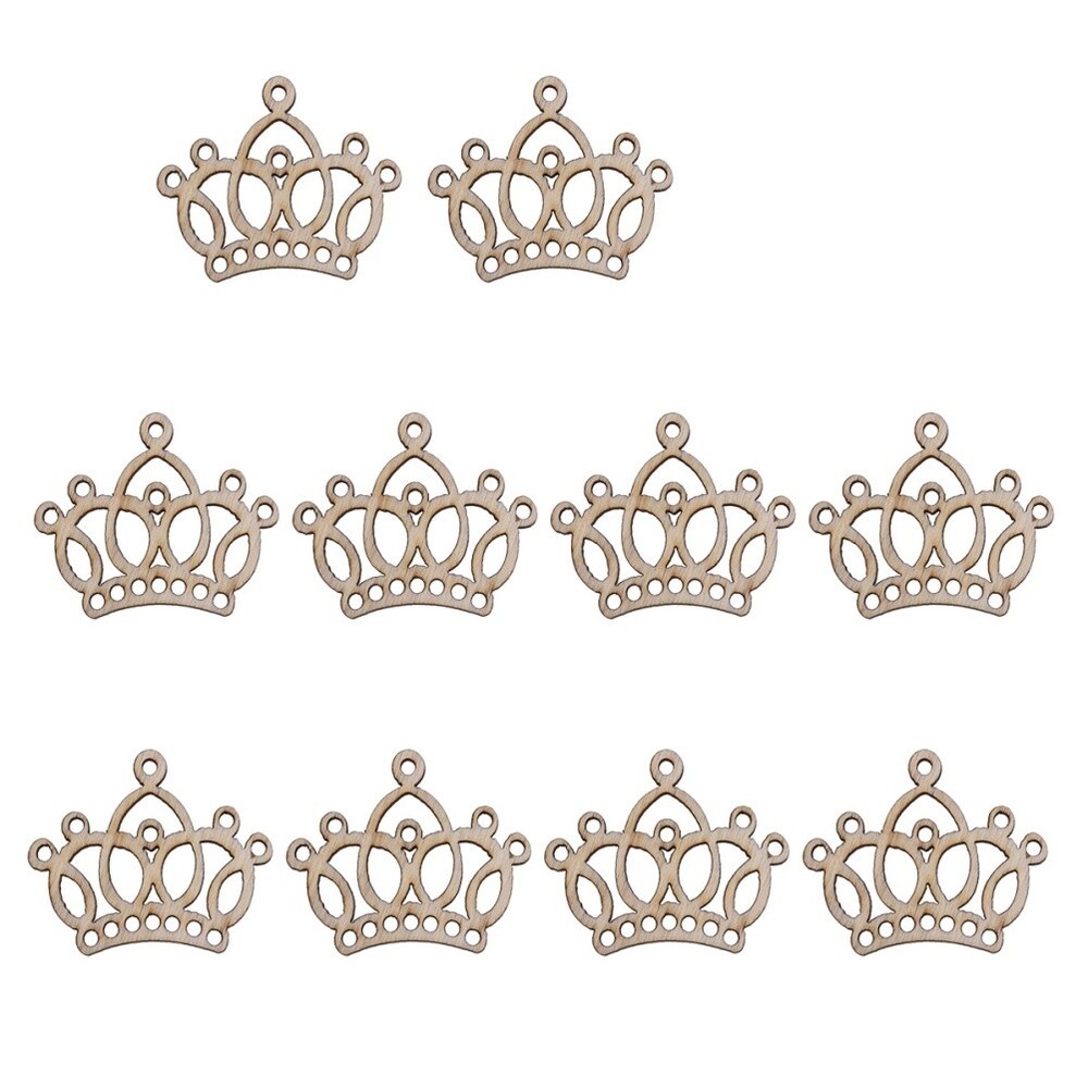 10pcs Wooden Unfinished Cutout Pieces Chips Decorative Embellishments Board Game