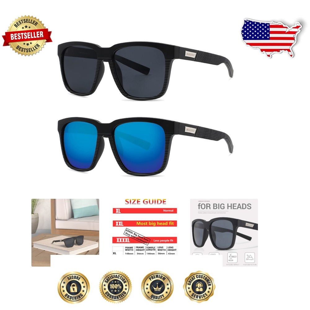 Polarized Sunglasses for Large Heads – Perfect for Driving & Water Sports