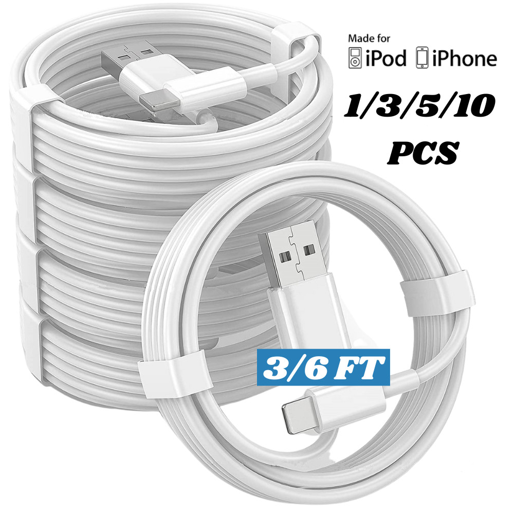 USB Charger Wire Cord 3Ft 6Ft For iPhone 14 13 12 11 XR X 8 7 6 5 Plus Cable Lot