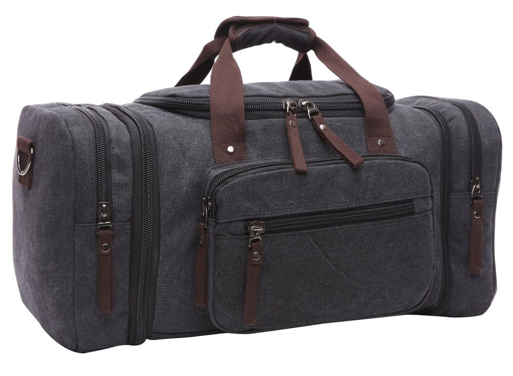 Large Travel Duffle Bag - Spacious Canvas Overnight Weekender for Trips