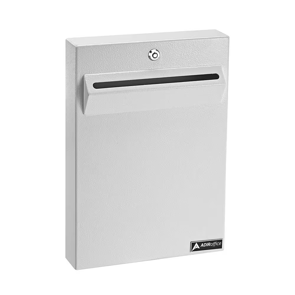 White Large Wall-Mounted Weatherproof Steel Secure Drop Box