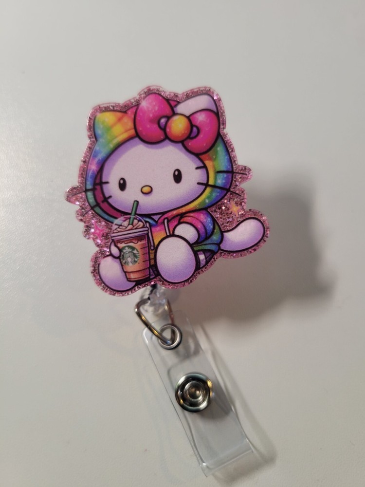 Hello Kitty Starbucks Retractable Badge Reel