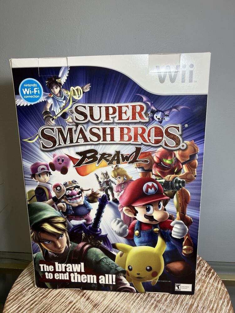 Super Smash Bros Brawl Huge Vintage Display Box Original Nintendo Standee