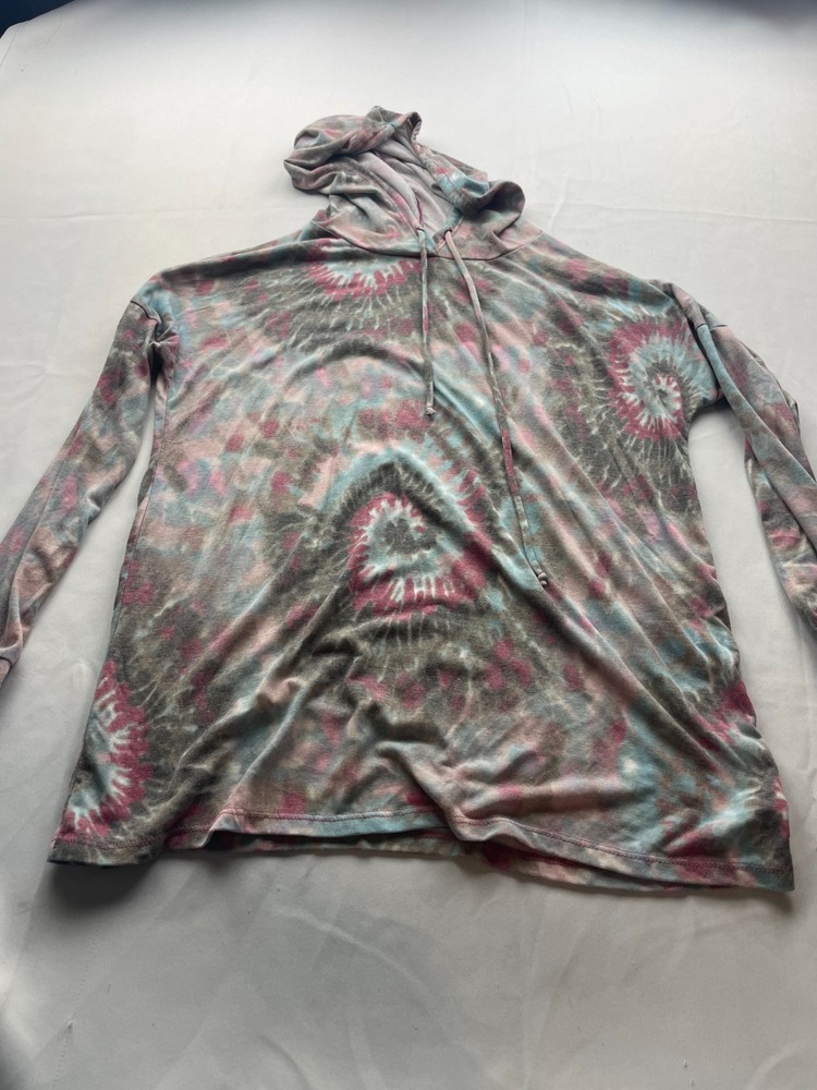 SEW IN LOVE Hoodie Sweatshirt Womens Medium Multicolor Tie Dye Lightweight