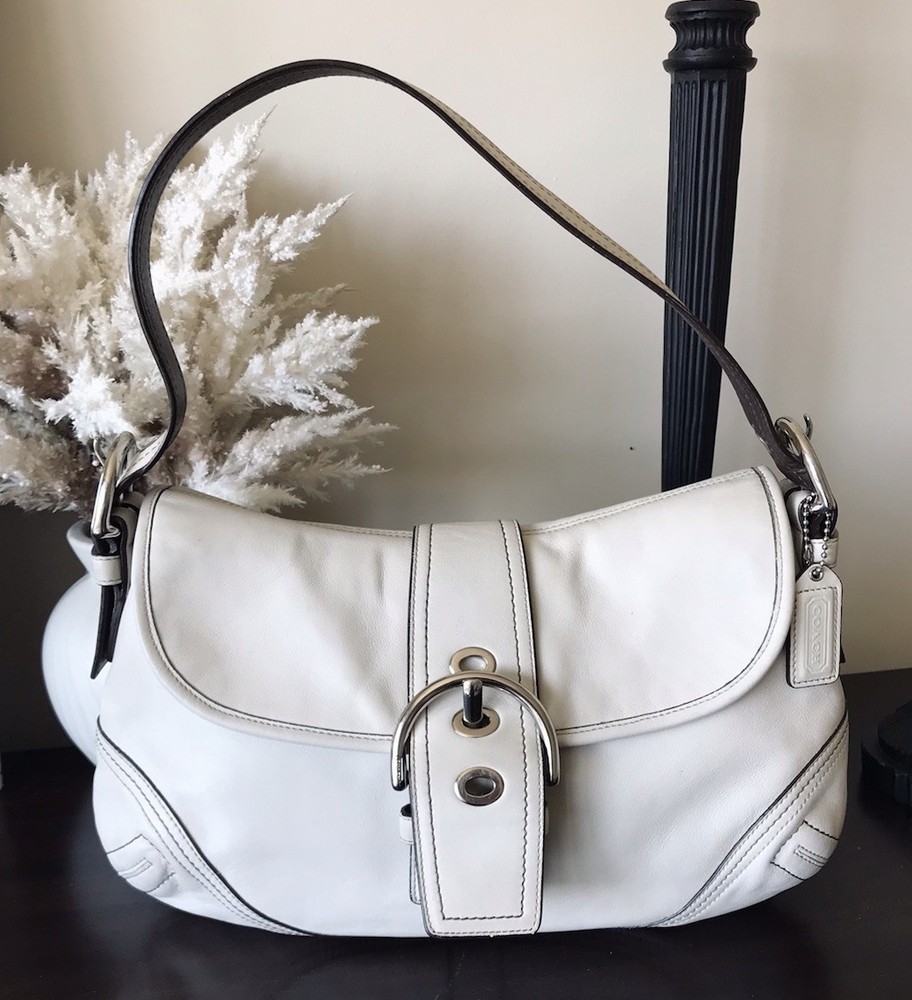 Coach Soho Leather Shoulder Bag with Buckle Flap Y2K Style F10192