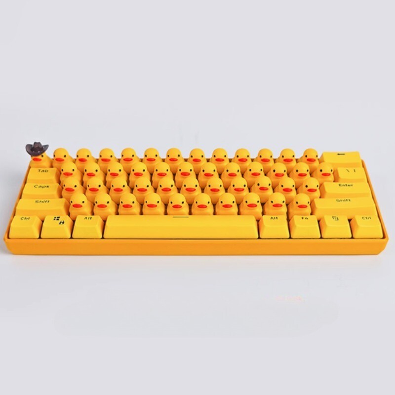 Yellow Cute Duck Mechanical Keyboard Press Crow USB Interface Keyboard Gifts NEW