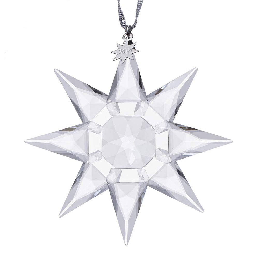 XIANGBNA 125-Piece Christmas Crystal Star Snowflake Ornament Set Holiday Decor