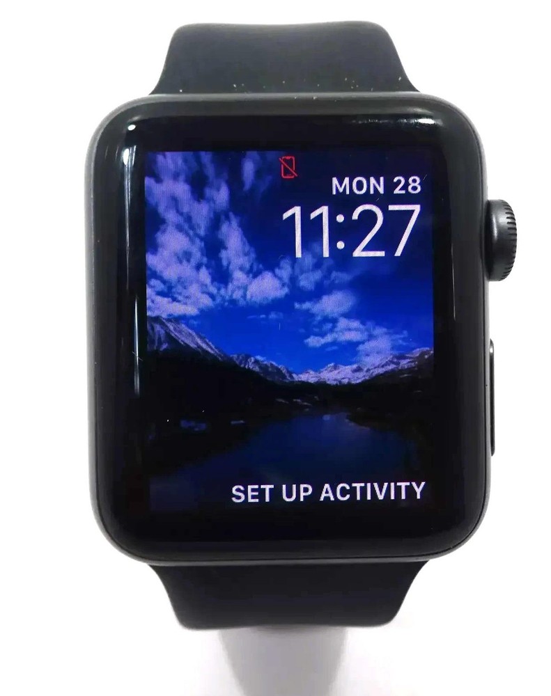 Apple Watch Series 3 GPS + LTE 42mm Aluminum Case A1861 Black Sport Band