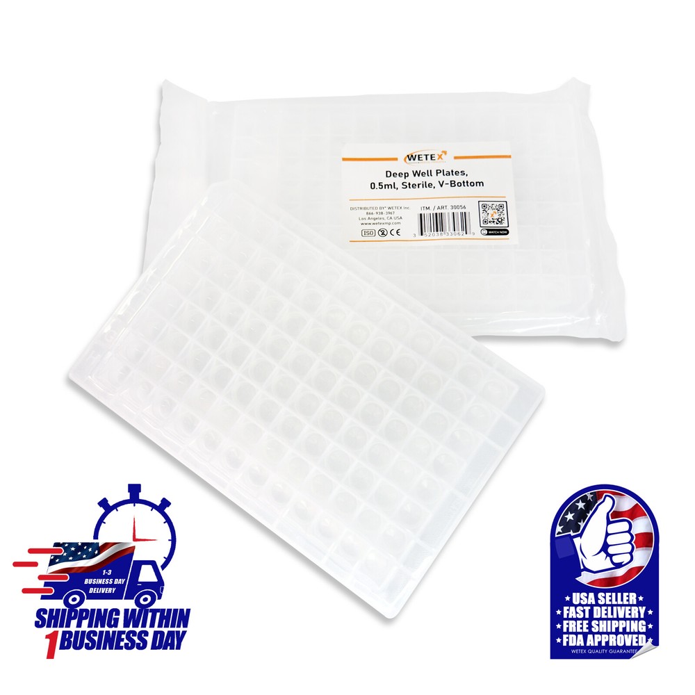 96-WELL PCR PLATE SET: 0.5ML & 1.1ML V BOTTOM DEEP WELL PLATES, EXP 6/27