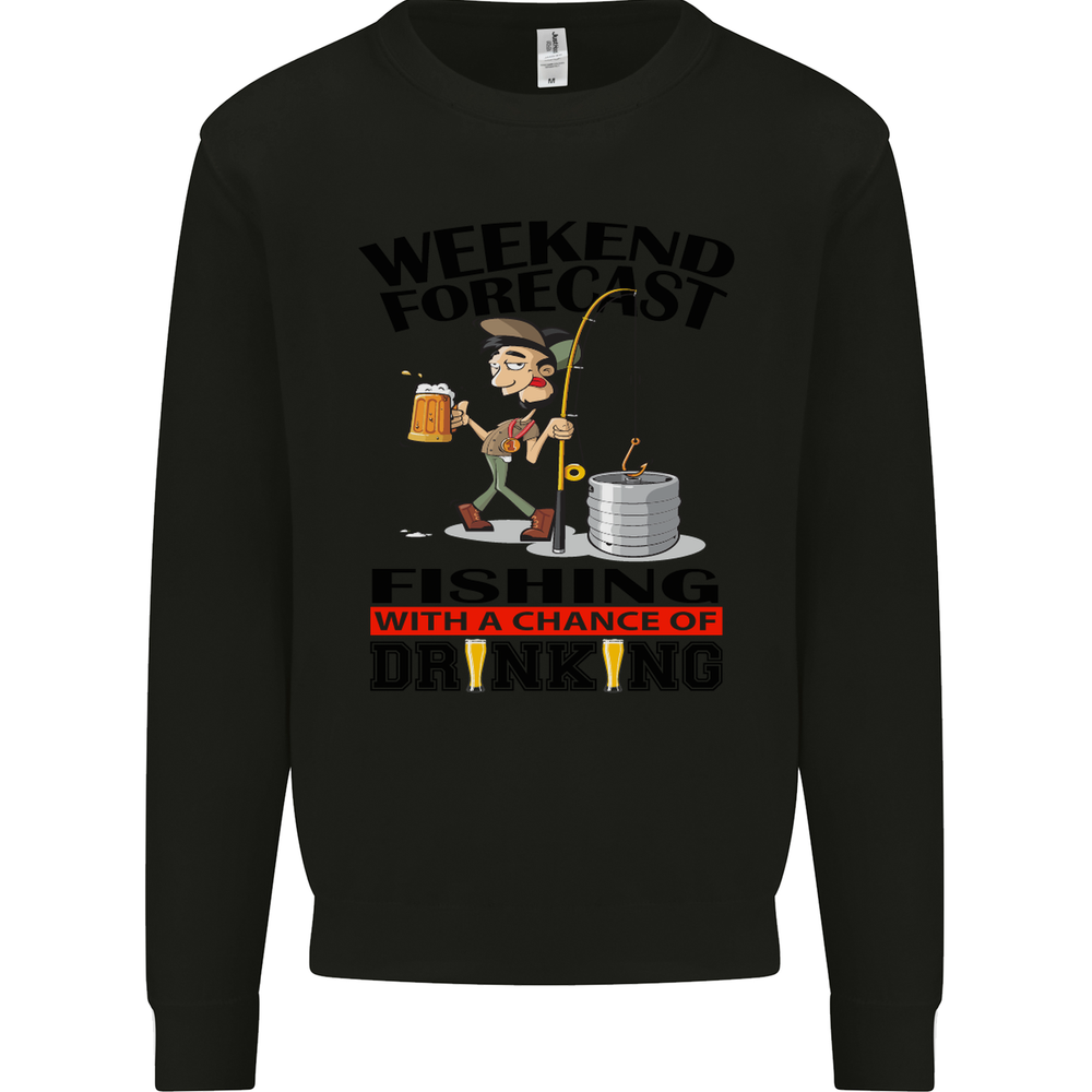 Fishing Fisherman Forecast Alcohol Beer Mens Sweatshirt Jumper