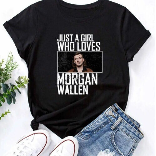 Just A Girl Who Loves Morgan Wallen Graphic Tshirt Trending Cool New